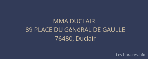 MMA DUCLAIR