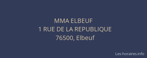 MMA ELBEUF