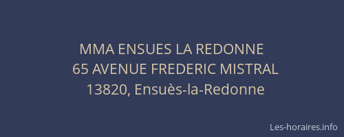 MMA ENSUES LA REDONNE