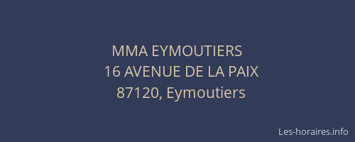 MMA EYMOUTIERS
