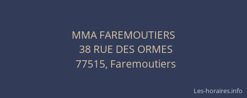 MMA FAREMOUTIERS