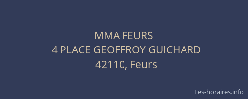 MMA FEURS