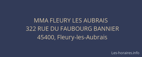 MMA FLEURY LES AUBRAIS