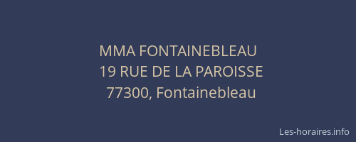 MMA FONTAINEBLEAU