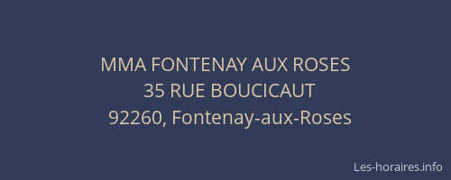 MMA FONTENAY AUX ROSES