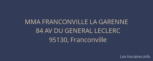 MMA FRANCONVILLE LA GARENNE
