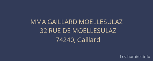 MMA GAILLARD MOELLESULAZ