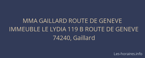 MMA GAILLARD ROUTE DE GENEVE