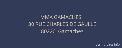 MMA GAMACHES