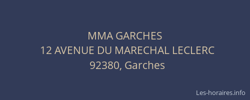 MMA GARCHES