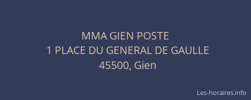 MMA GIEN POSTE