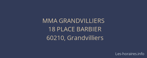 MMA GRANDVILLIERS