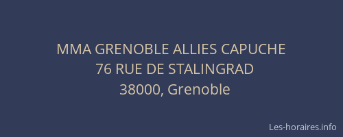 MMA GRENOBLE ALLIES CAPUCHE