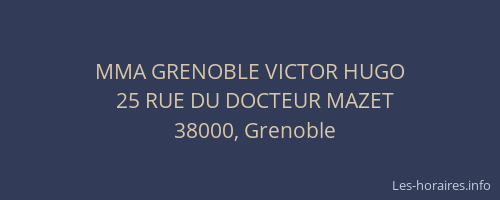 MMA GRENOBLE VICTOR HUGO