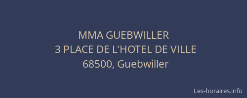 MMA GUEBWILLER