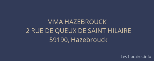 MMA HAZEBROUCK