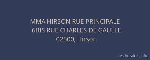 MMA HIRSON RUE PRINCIPALE