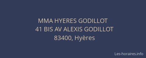 MMA HYERES GODILLOT