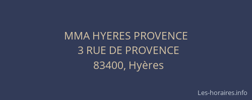 MMA HYERES PROVENCE