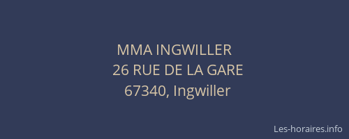 MMA INGWILLER