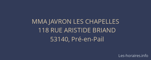 MMA JAVRON LES CHAPELLES