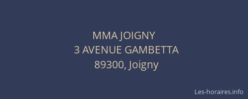 MMA JOIGNY