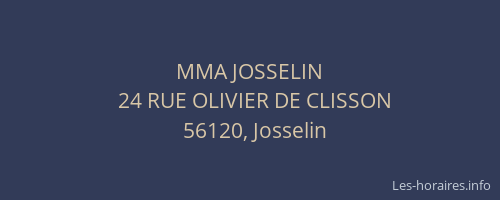 MMA JOSSELIN