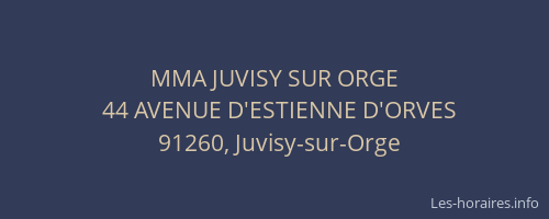 MMA JUVISY SUR ORGE