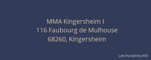 MMA Kingersheim I