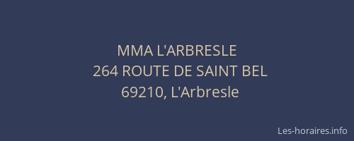 MMA L'ARBRESLE