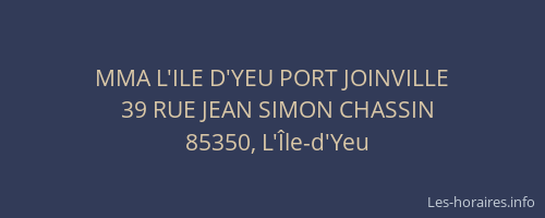 MMA L'ILE D'YEU PORT JOINVILLE