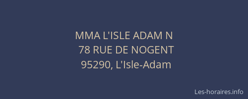 MMA L'ISLE ADAM N
