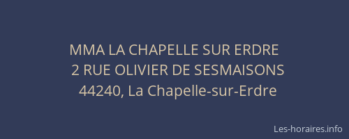 MMA LA CHAPELLE SUR ERDRE