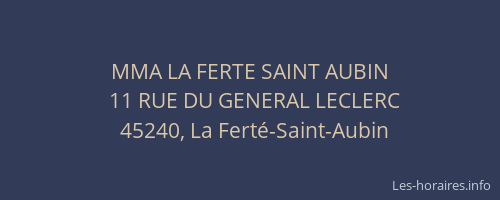 MMA LA FERTE SAINT AUBIN