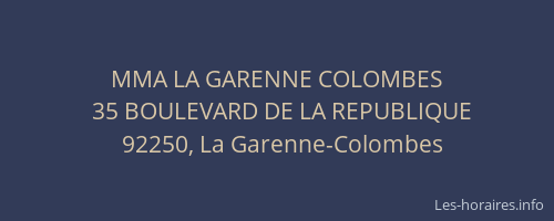 MMA LA GARENNE COLOMBES