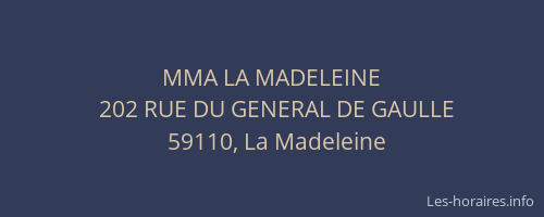 MMA LA MADELEINE