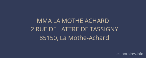 MMA LA MOTHE ACHARD