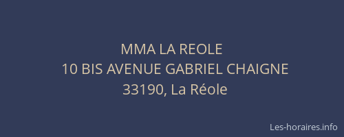 MMA LA REOLE