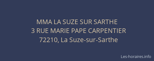 MMA LA SUZE SUR SARTHE