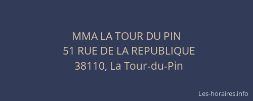 MMA LA TOUR DU PIN