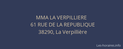 MMA LA VERPILLIERE