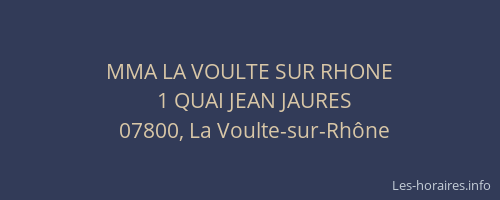 MMA LA VOULTE SUR RHONE