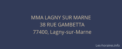 MMA LAGNY SUR MARNE