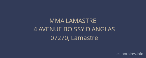 MMA LAMASTRE