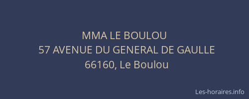 MMA LE BOULOU