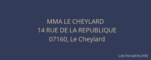 MMA LE CHEYLARD