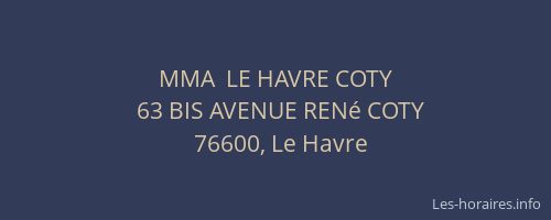 MMA  LE HAVRE COTY
