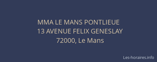 MMA LE MANS PONTLIEUE
