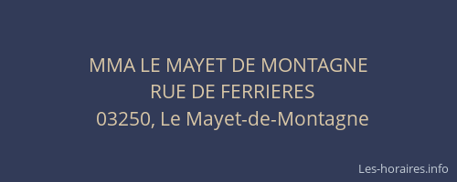 MMA LE MAYET DE MONTAGNE
