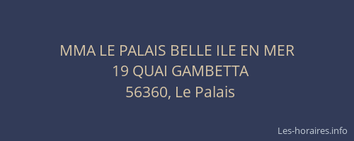 MMA LE PALAIS BELLE ILE EN MER